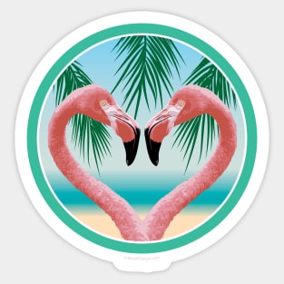 Flamingo Love (Tropical Valentine) Sticker